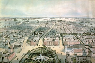 New York Looking South from Union Square, pub. by John Bachman, 1849 by C. Bachman